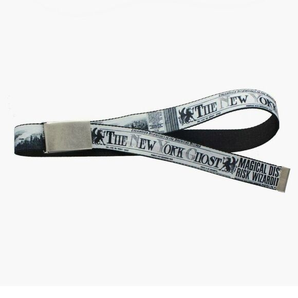 Buckle Down Harry Potter The New York Ghost Mens Belt Black White Cut To Size - Picture 1 of 8